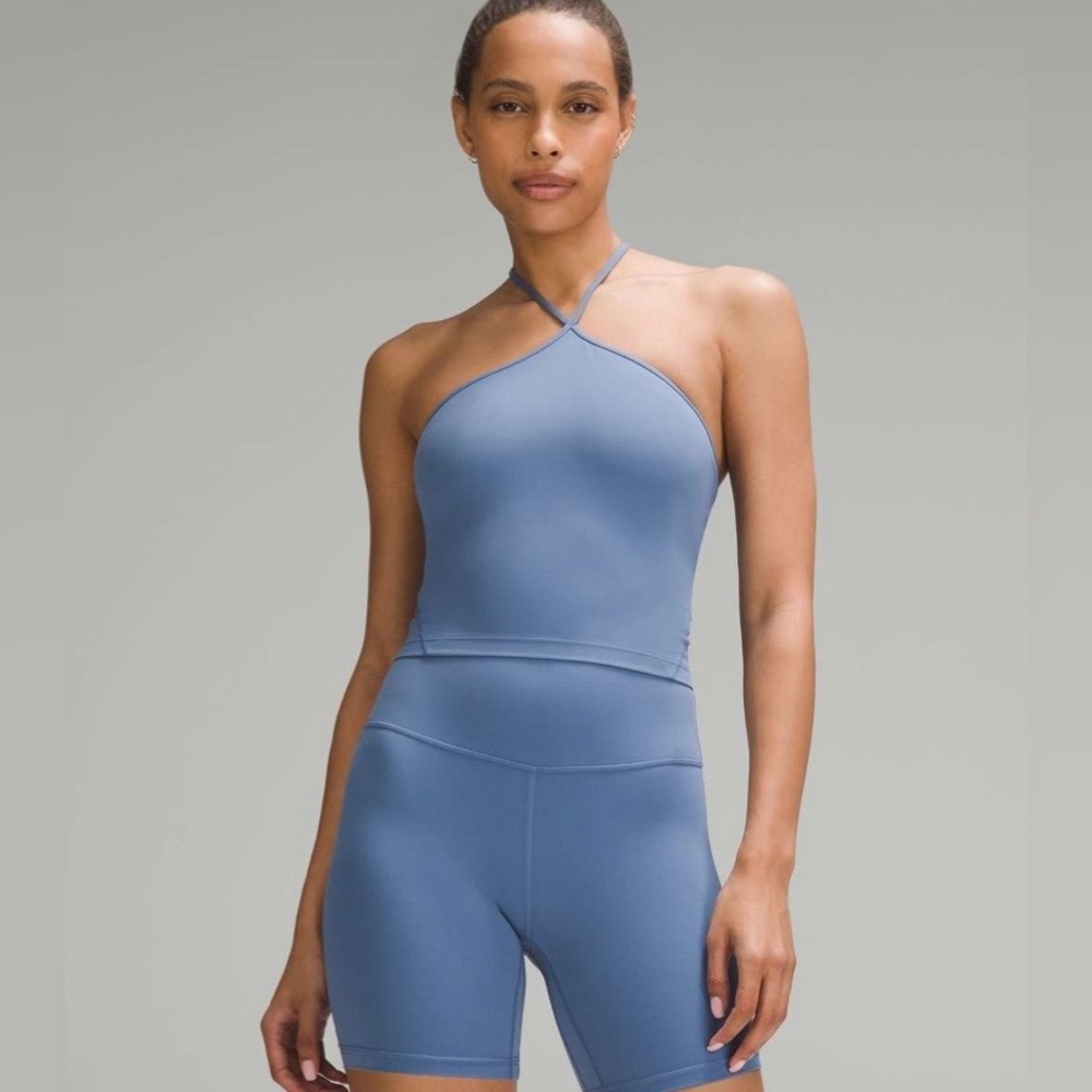 lululemon athletica Dusty Blue Crossback Tank Top